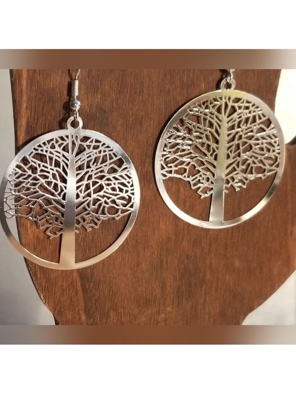 Tree of Life Hook Earrings in Gold tone